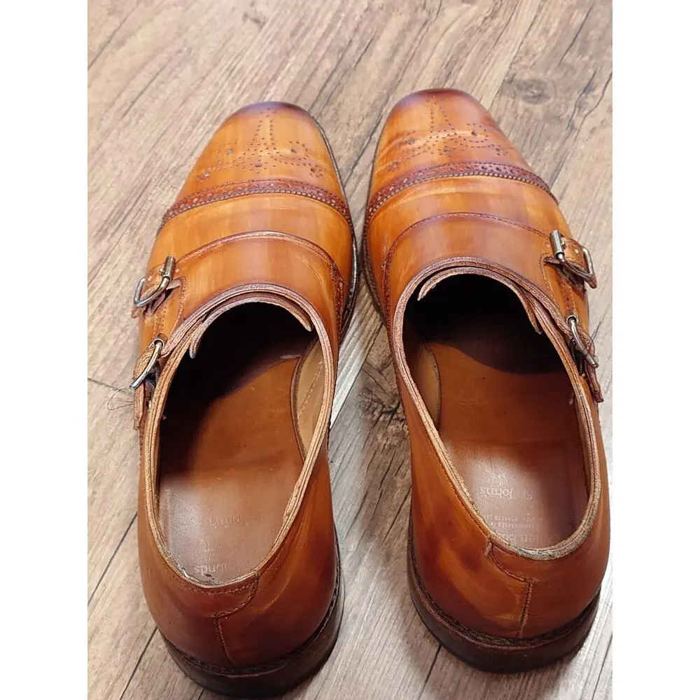 Allen Edmonds St. John's Double Monk Strap Leather Oxfords Dress Shoes Size 11E
